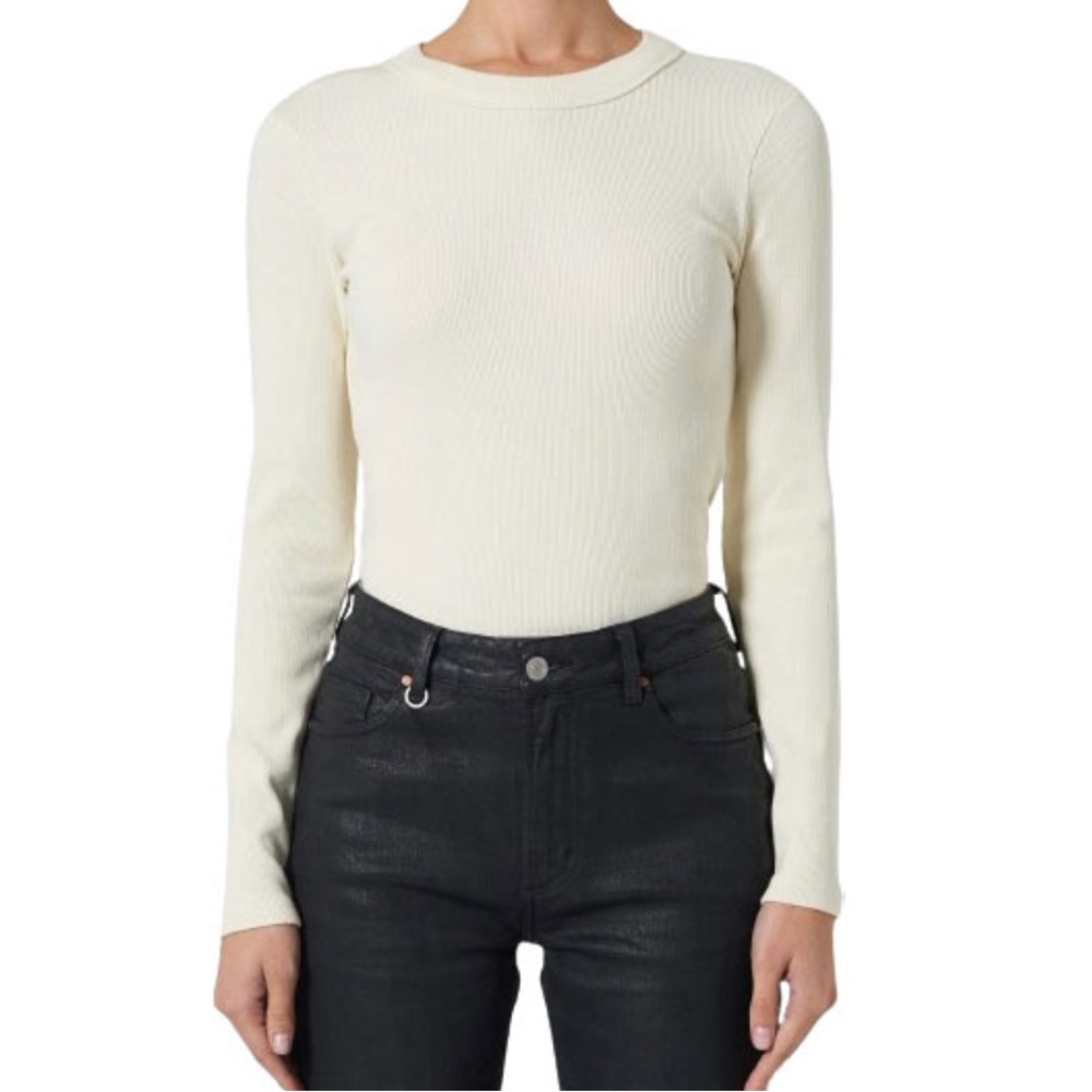 Neuw Jonesy Off-White Ribbed Top Size XS